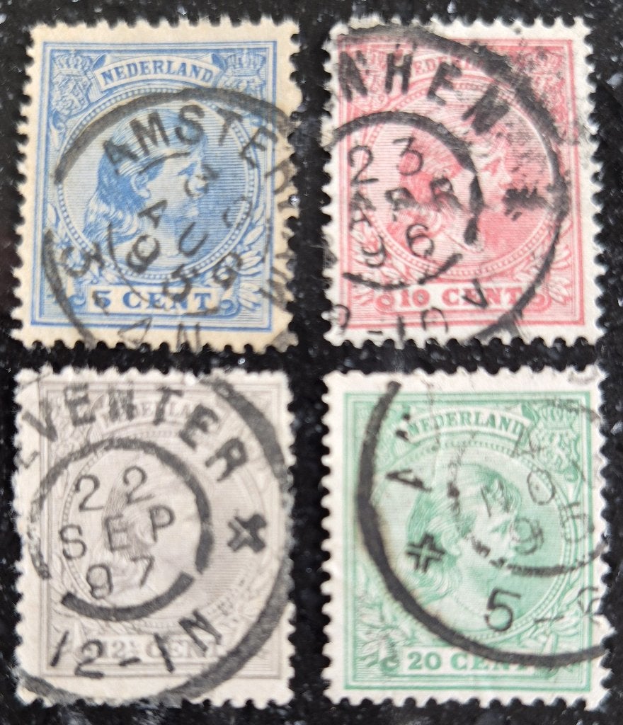 POSTZEGELS NEDERLAND 1891-1894 WILHELMINA GESTEMPELD, Verzenden, T/m 1940, Gestempeld