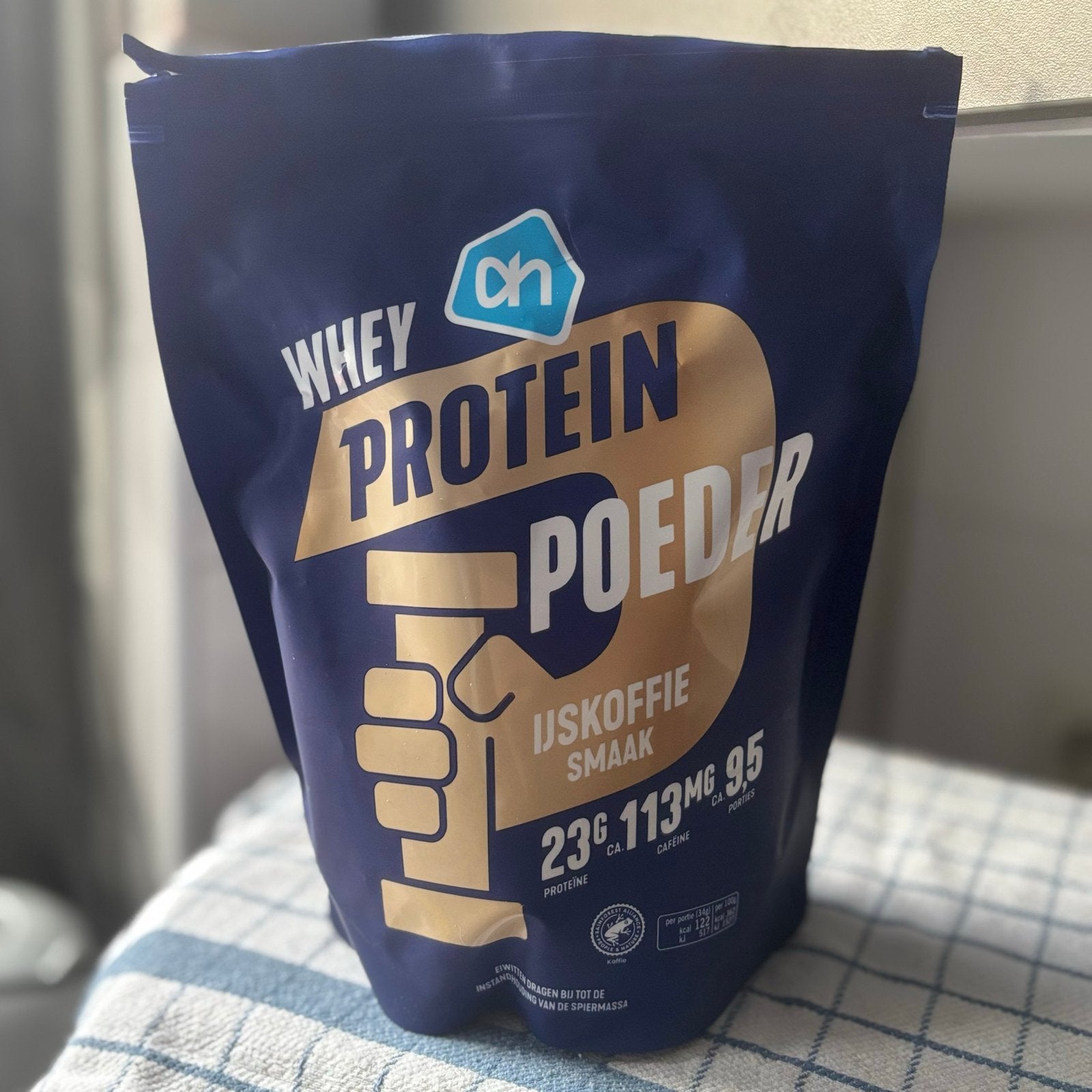 AH Whey Proteïnepoeder IJskoffie Smaak - 330g, Verzenden, Nieuw, Poeder of Drank