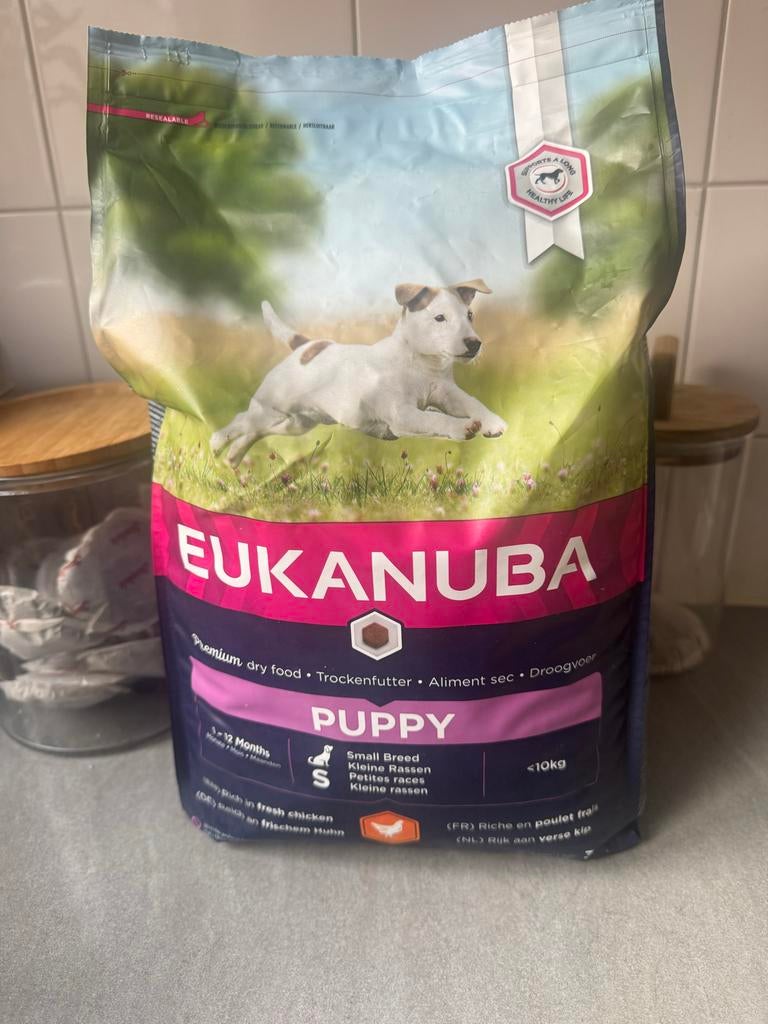 3 kilo zak Eukanuba puppybrokken, Dieren en Toebehoren, Dierenvoeding, Hond, Ophalen of Verzenden