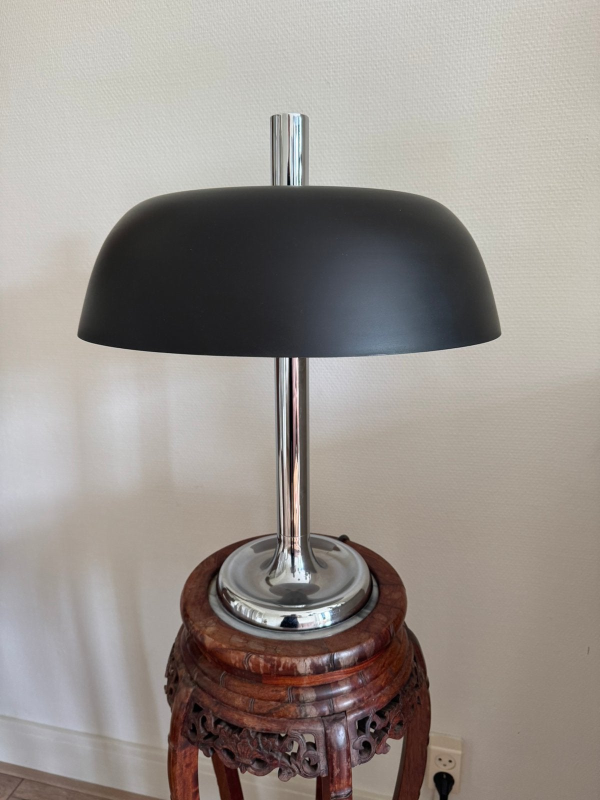 Vintage mushroom tafellamp bureaulamp Egon Hillebrand 7377, Bureaulamp, Gebruikt, Vintage, Bruin