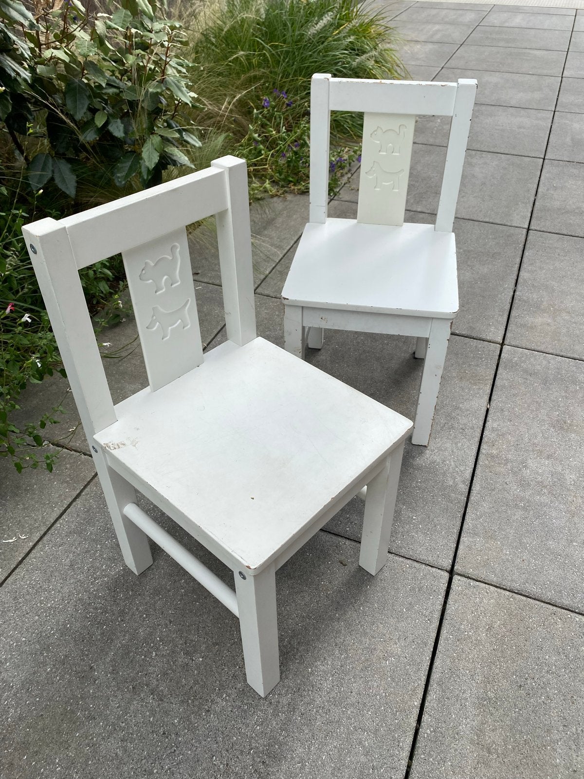 2x IKEA Kritter kinderstoeltjes wit, Ophalen, Gebruikt, Stoel(en)