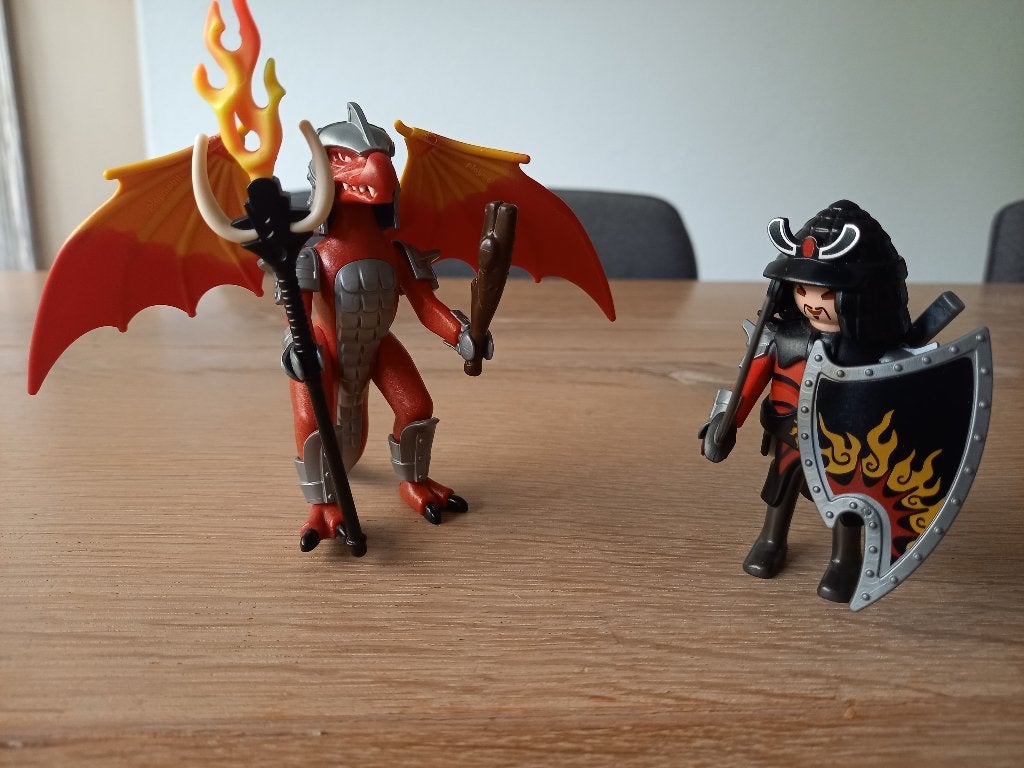 Playmobil Vuurdraak met samoerai - 5463 COMPLEET, Ophalen of Verzenden, Gebruikt, Complete set