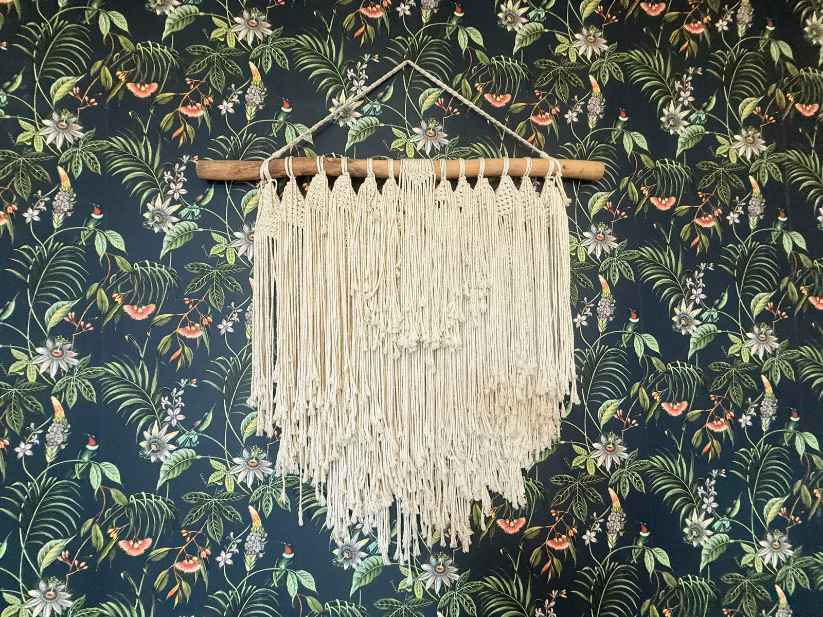 Handgemaakte Macramé Wandhanger - Boho Stijl, Zo goed als nieuw, Natuurlijk materiaal, Handgemaakt, Ophalen