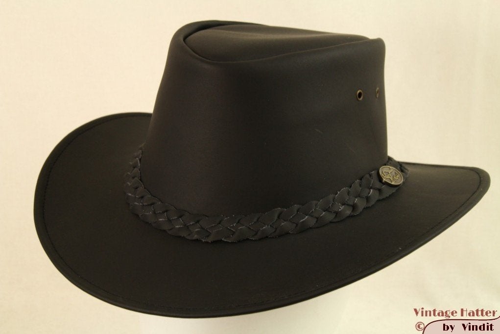 cowboy Western hoed Hawkins zwart leer 57, 58, 59, 60 Nieuw, Hoed, Hawkins, Nieuw, Ophalen of Verzenden