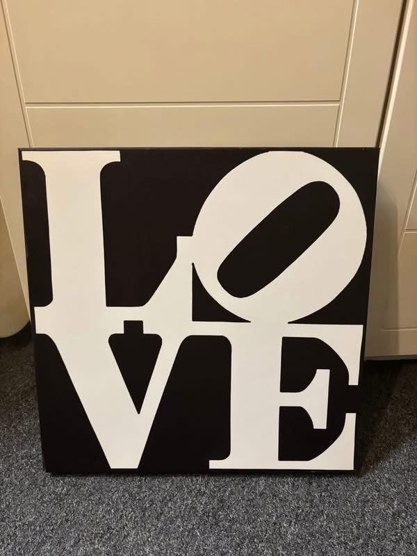 Canvas 50x50 cm LOVE, Ophalen, Zo goed als nieuw, 50 tot 75 cm, Schilderij