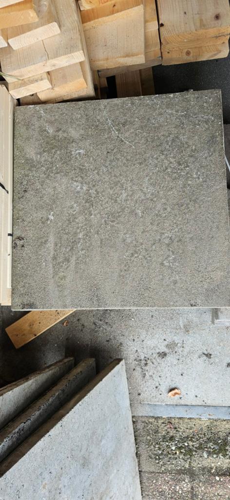 Grijze tuintegels 60x60 cm, Ophalen, Gebruikt, 40 tot 60 cm, 10 m² of meer