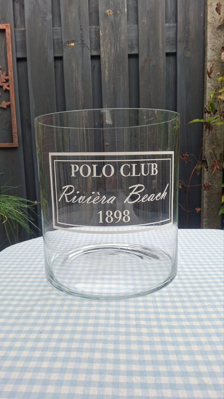 Rivièra Maison Windlicht/Vaas - Polo Club Riviera Beach, Ophalen, Zo goed als nieuw, Glas, 38 cm
