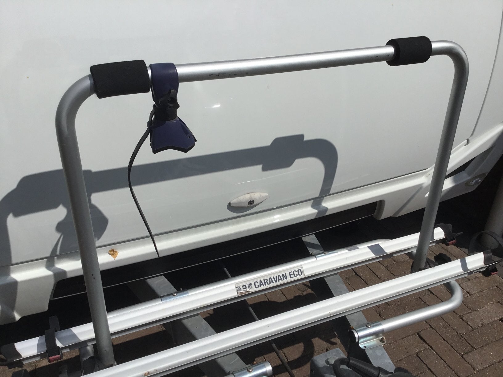 Caravan fietsendrager, Ophalen, Gebruikt