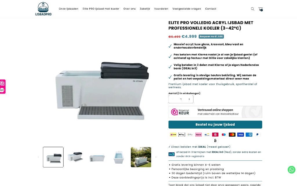 IJSBADPRO premium webshop met Benelux exclusiviteit en meer