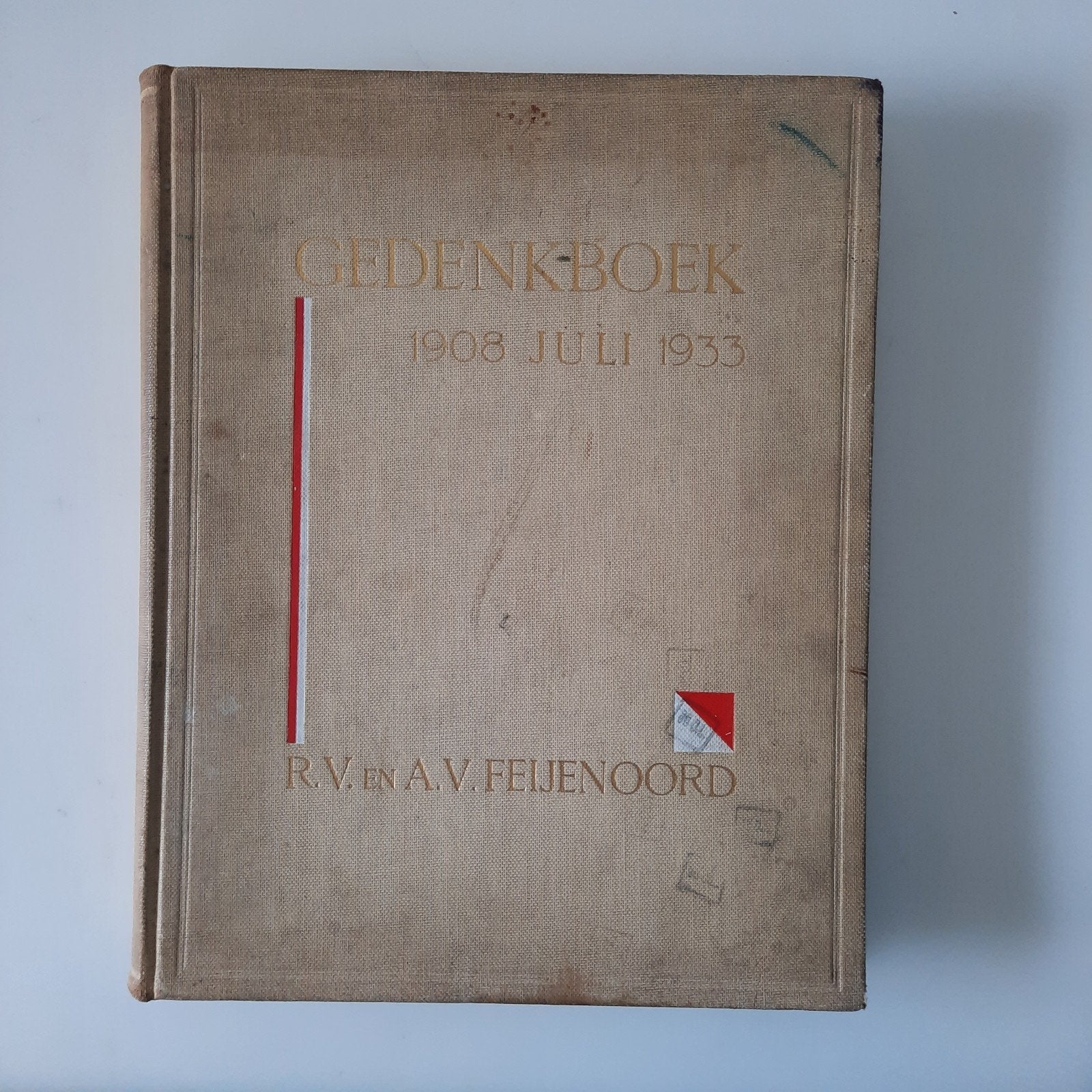 FEYENOORD Gedenkboek 1908-1933 MET originele brief uit 1933, Ophalen of Verzenden, Gebruikt, Feyenoord