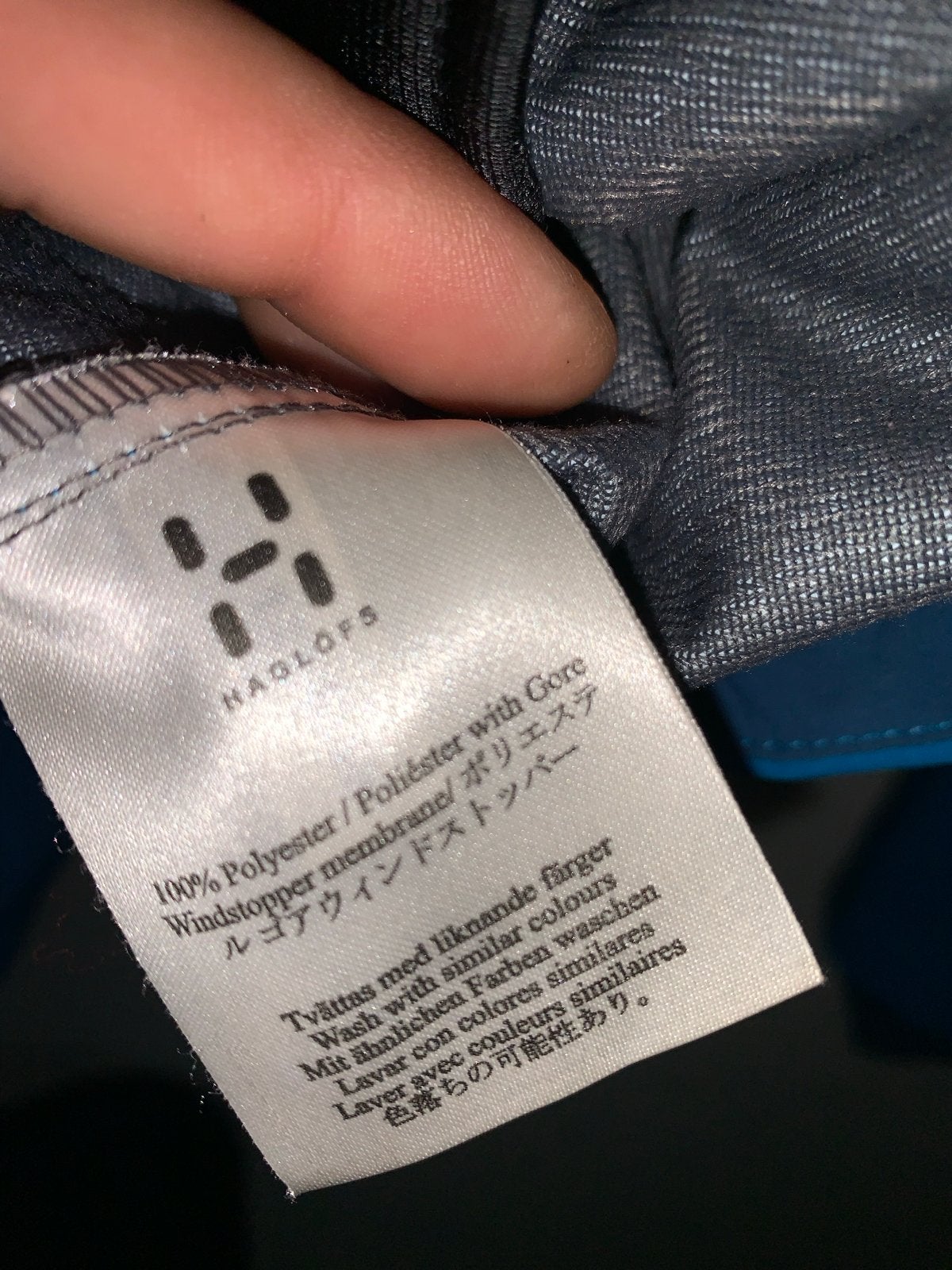 Haglöfs Windstopper jas  maat L zgan, Ophalen of Verzenden, Zo goed als nieuw, Maat 52/54 (L), Blauw