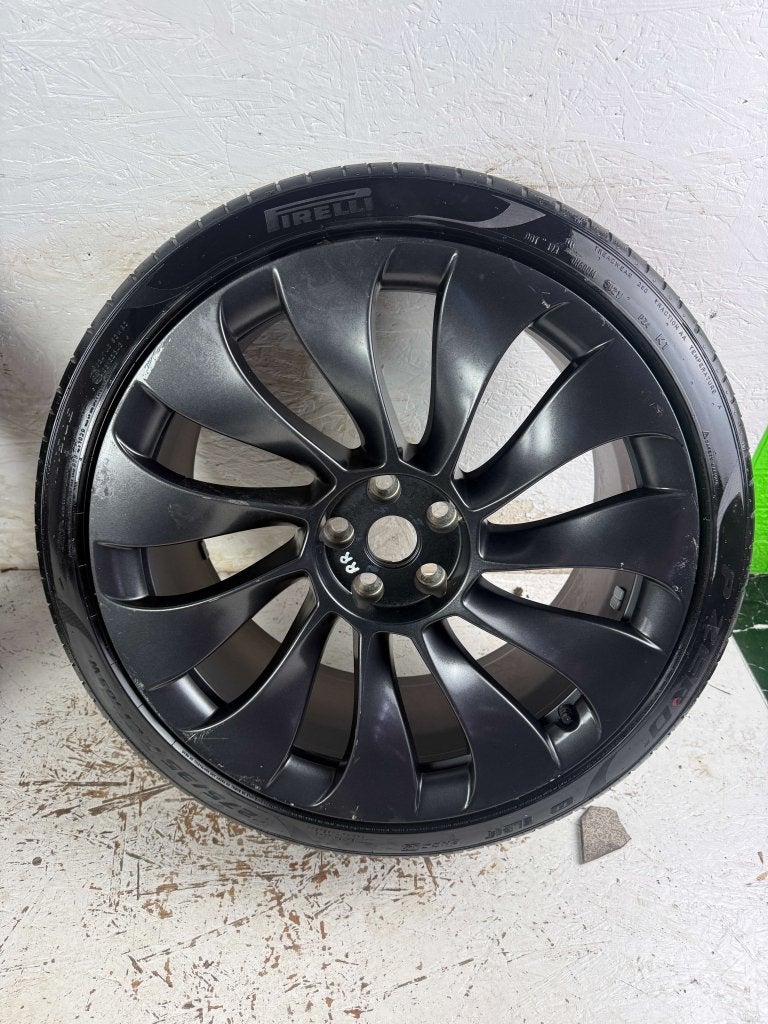 Originele Tesla Model Y velgen 21" 5x114.3 Uberturbine, Niet ingevuld, Gebruikt, 275 mm, Banden en Velgen