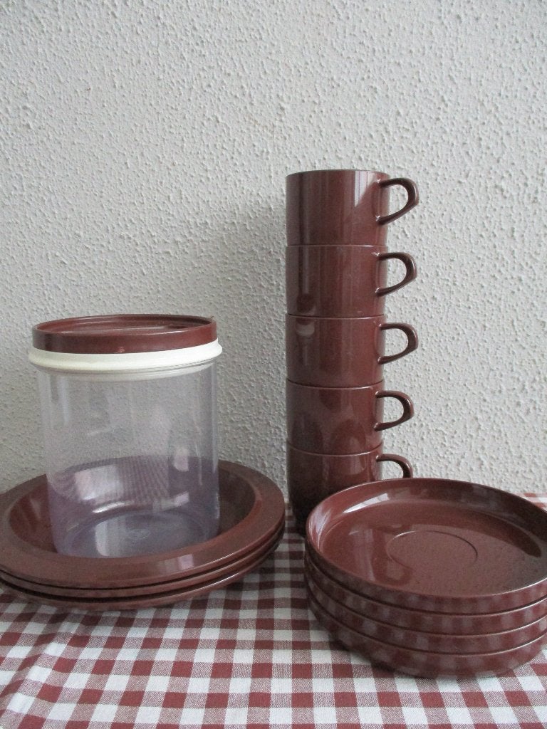 Vintage Mepal Kop en Schotels / BordenRetro Kamperen, Ophalen of Verzenden, Huis en Inrichting