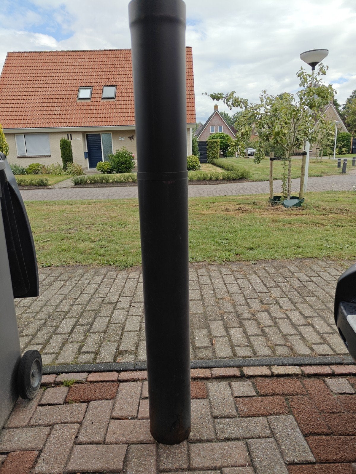 Zwarte Kachel Schuifpijp 15 cm Diameter, Variabele Lengte, Ophalen of Verzenden