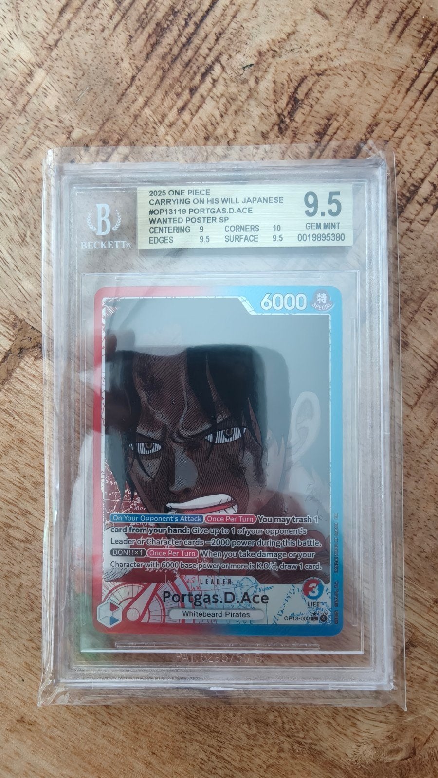 Portgas D Ace BGS 9.5, Ophalen of Verzenden, Nieuw, Losse kaart, Foil