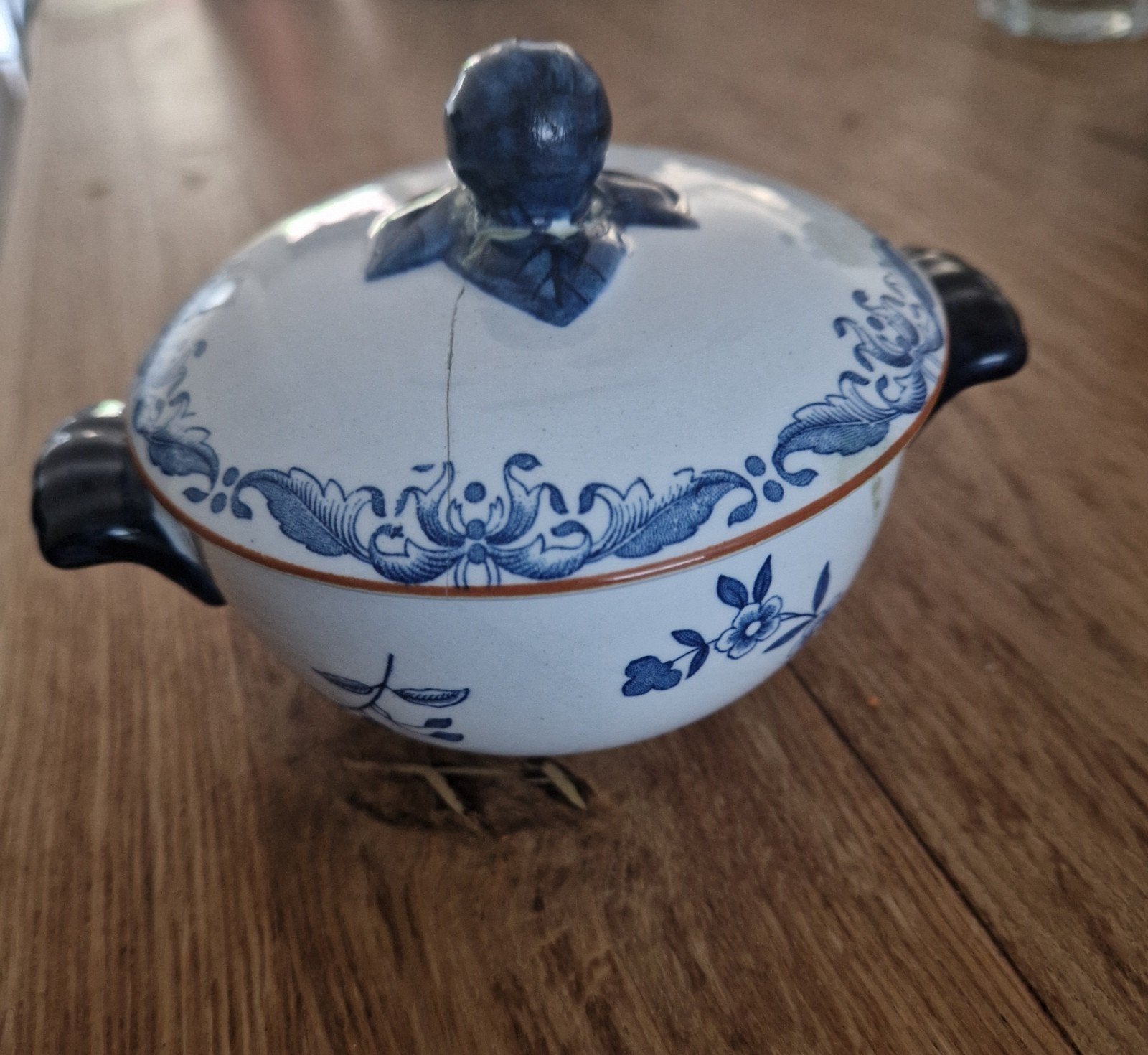 Antieke Porseleinen Pot met Deksel - Pörstrand Oost-Indië, Antiek en Kunst, Ophalen of Verzenden