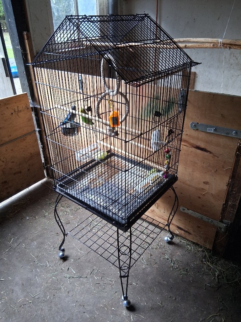 Verrijdbare vogelkooi, Dieren en Toebehoren, Vogels | Hokken en Kooien, Ophalen, Gebruikt, Metaal, Vogelkooi