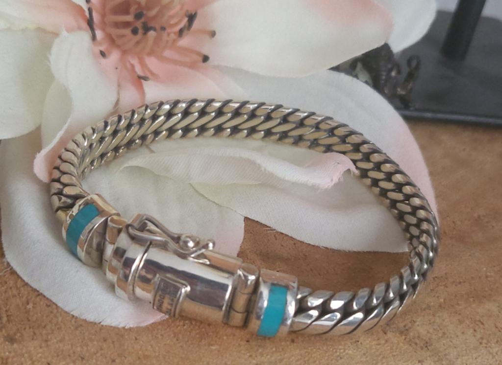 Best to Buddha Zilveren Armband met Turkoois Steen, Sieraden, Tassen en Uiterlijk, Armbanden, Nieuw, Ophalen of Verzenden, Met edelsteen
