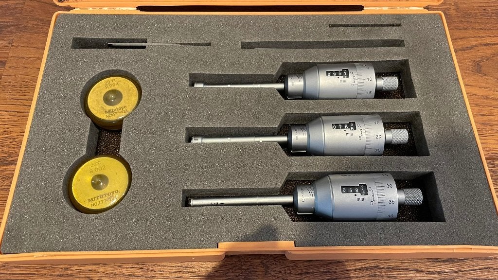 Mitutoyo 368-911 6-12 0,001mm 3 punts binnen micrometer, Afstand, Ophalen of Verzenden, Mitutoyo, Niet gespecificeerd