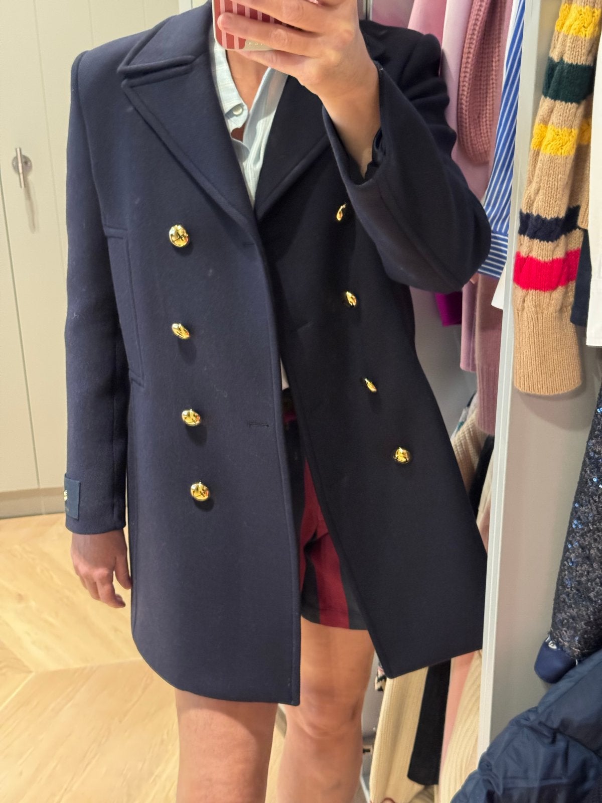Seafarer Marineblauwe Peacoat met Gouden Knopen, Ophalen of Verzenden, Nieuw, Maat 38/40 (M), Blauw