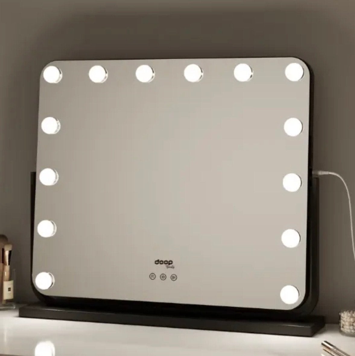 Doop Beauty Hollywood spiegel met verlichting, Nieuw, Ophalen of Verzenden, Minder dan 100 cm, Rechthoekig