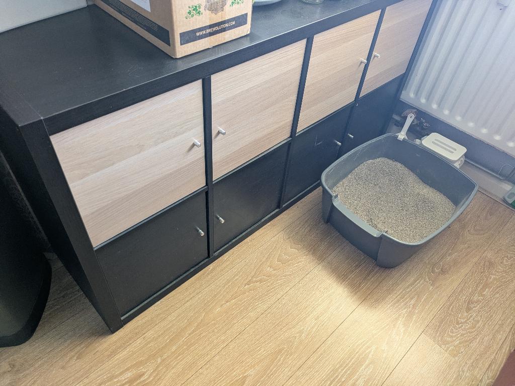 Ikea Kallax kasten met deurtjes, Ophalen, 100 tot 150 cm, Zo goed als nieuw, Minder dan 100 cm