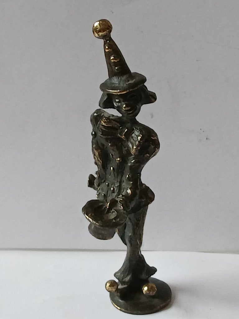 Bronzen Sculptuur Clown Corry Ammerlaan- van Niekerk. 17cm, Antiek en Kunst, Overige onderwerpen, Minder dan 20 cm, Ophalen of Verzenden