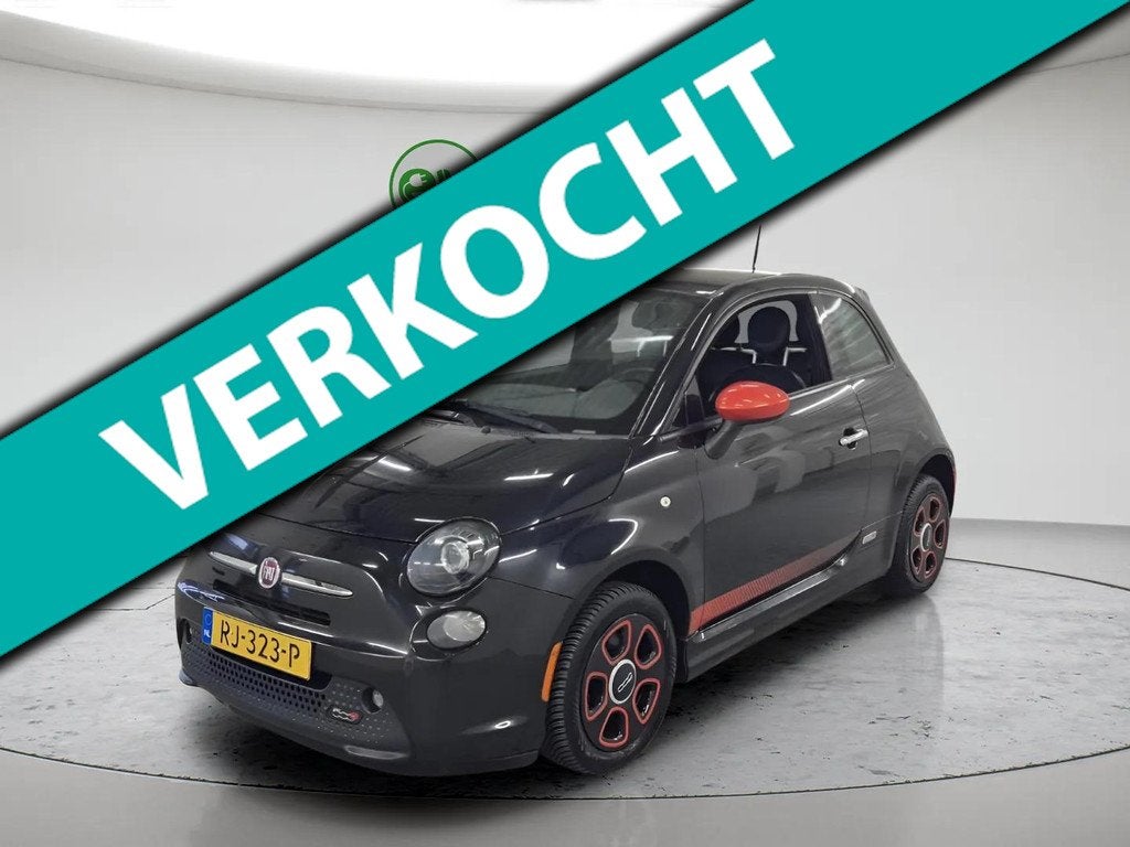 Fiat 500 E 24kwh | Leder | Climate Control | Stoelverwarming, Auto's, Fiat, Gebruikt, 4 stoelen, Zwart, Leder