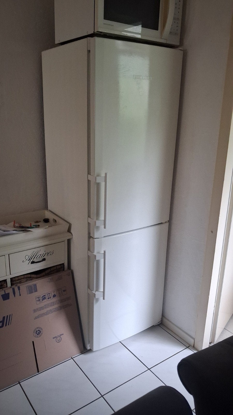 Liebherr koelvries combi (wit), Ophalen, 150 tot 200 liter, Gebruikt, 160 cm of meer