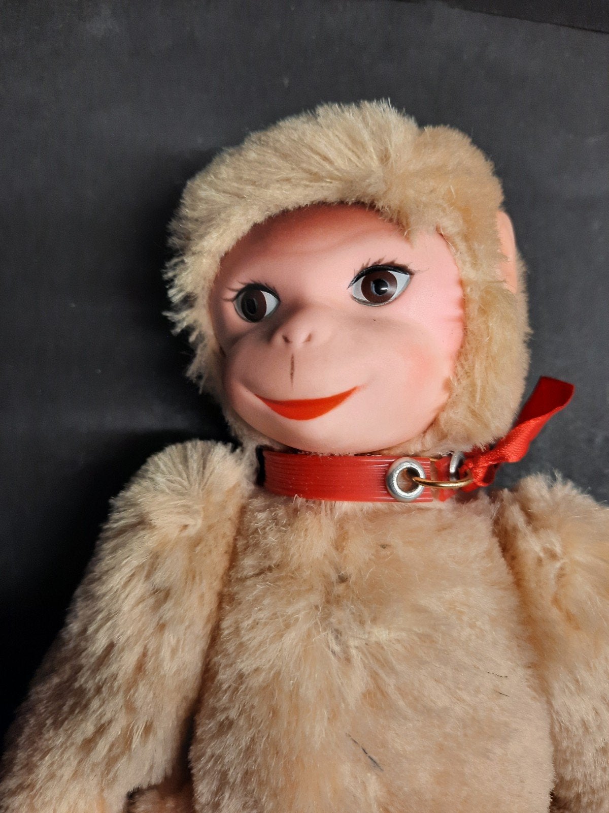Vintage Pluche Aap Pop - Nostalgisch Speelgoed, Gebruikt, Overige merken, Onbekend, Ophalen of Verzenden