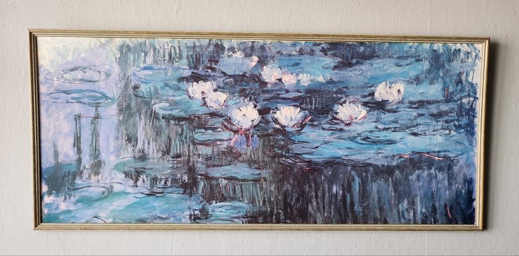 Schilderij waterlelies in lijst, Ophalen of Verzenden