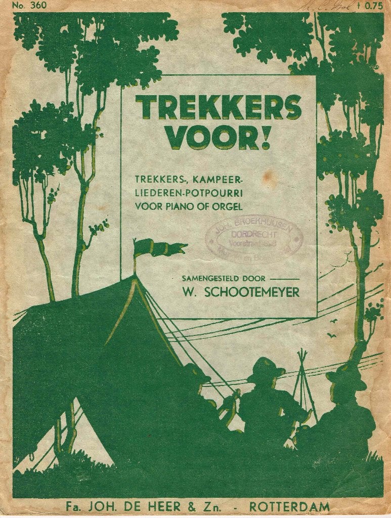scouting muziekblad Trekkers Voor!, ca 1932, Ophalen of Verzenden, Gebruikt, Boek of Tijdschrift