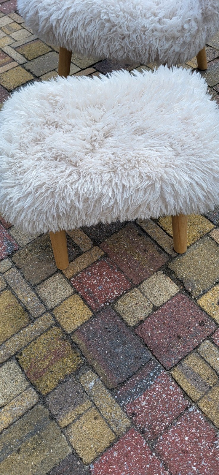 fluffie stoel met voetenbankje, Ophalen, Rechthoekig