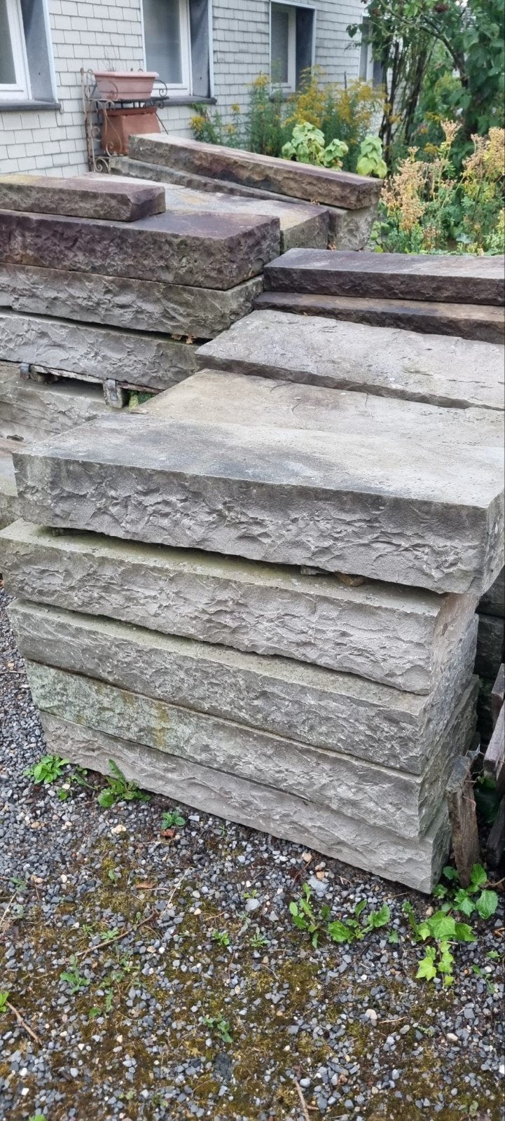 Granieten traptreden, kasseien en kunststof tegels, Tuin en Terras, Ophalen of Verzenden, Gebruikt, Natuursteen, Overige typen