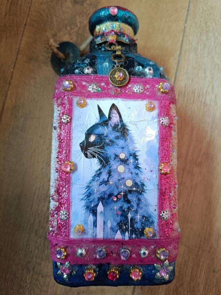 Zwarte Kat - olielamp, Huis en Inrichting, Ophalen of Verzenden, Nieuw, Metaal, Minder dan 25 cm