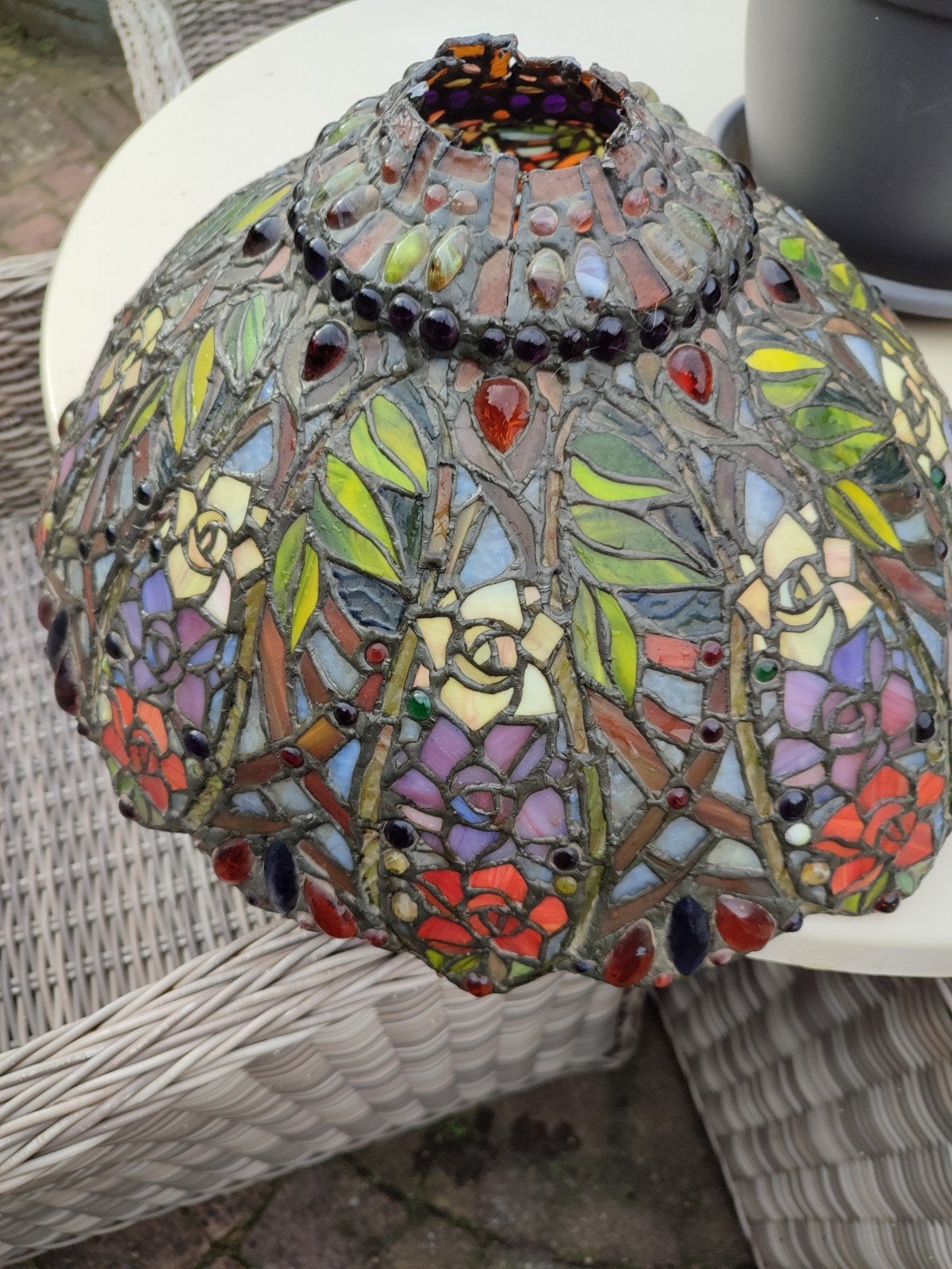 Tiffany Lampenkap - Bloemenmozaïek, Ophalen