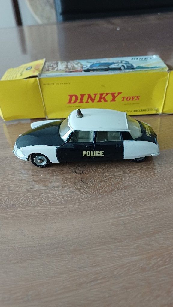 Dinky toys citroen DS 19 POLICE met box, no.501, Antiek en Kunst, Antiek | Speelgoed, Ophalen of Verzenden