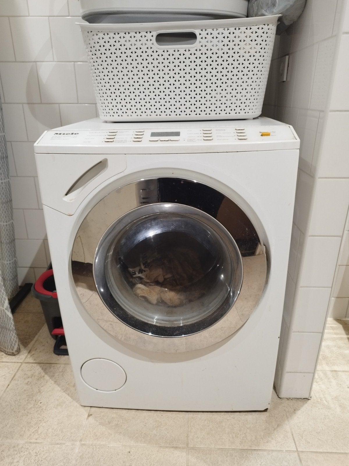 Goedwerkende Miele W6746 wasmachine!, Gebruikt, Ophalen of Verzenden, Voorlader, Wolwasprogramma