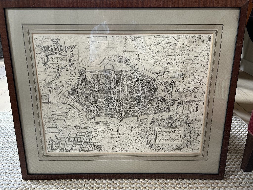 Historische stadsplattegrond  van Alkmaar uit 1597., Ophalen, Gebruikt, Voor 1940, Prent