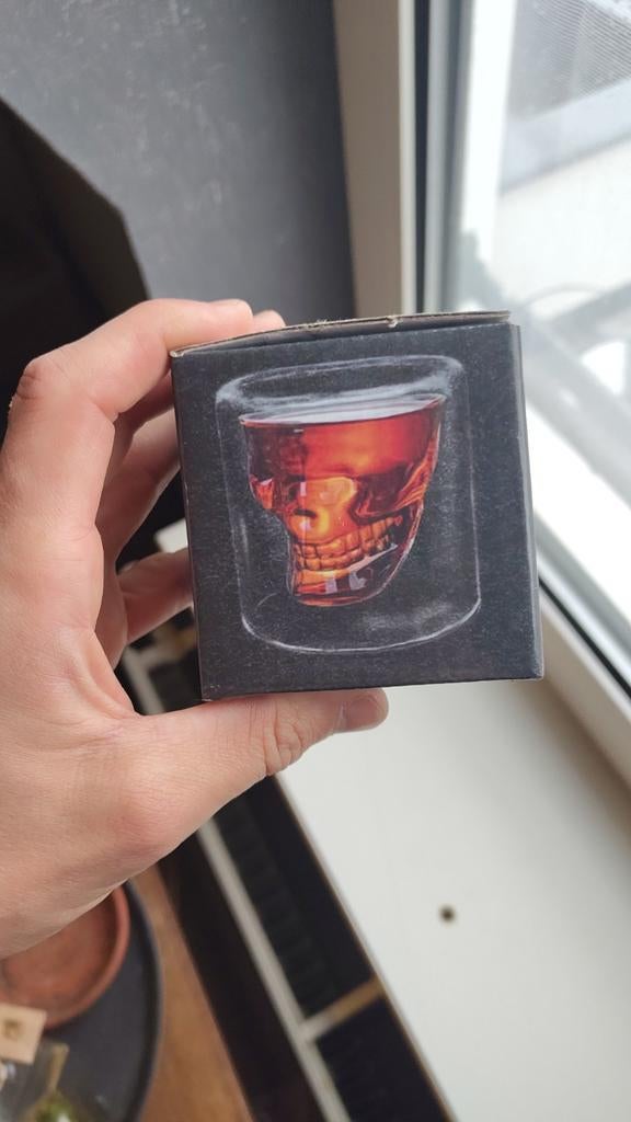 Whiskey Likeurglas Schedel Vorm 75ml - Nieuw in Doos, Ophalen of Verzenden, Nieuw