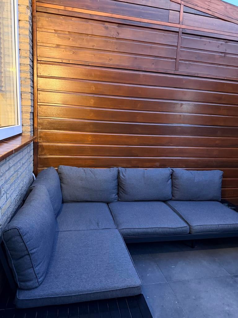 Moderne Tuinbank met Kussens - Hoekbank Loungebank, Ophalen, Gebruikt, Metaal