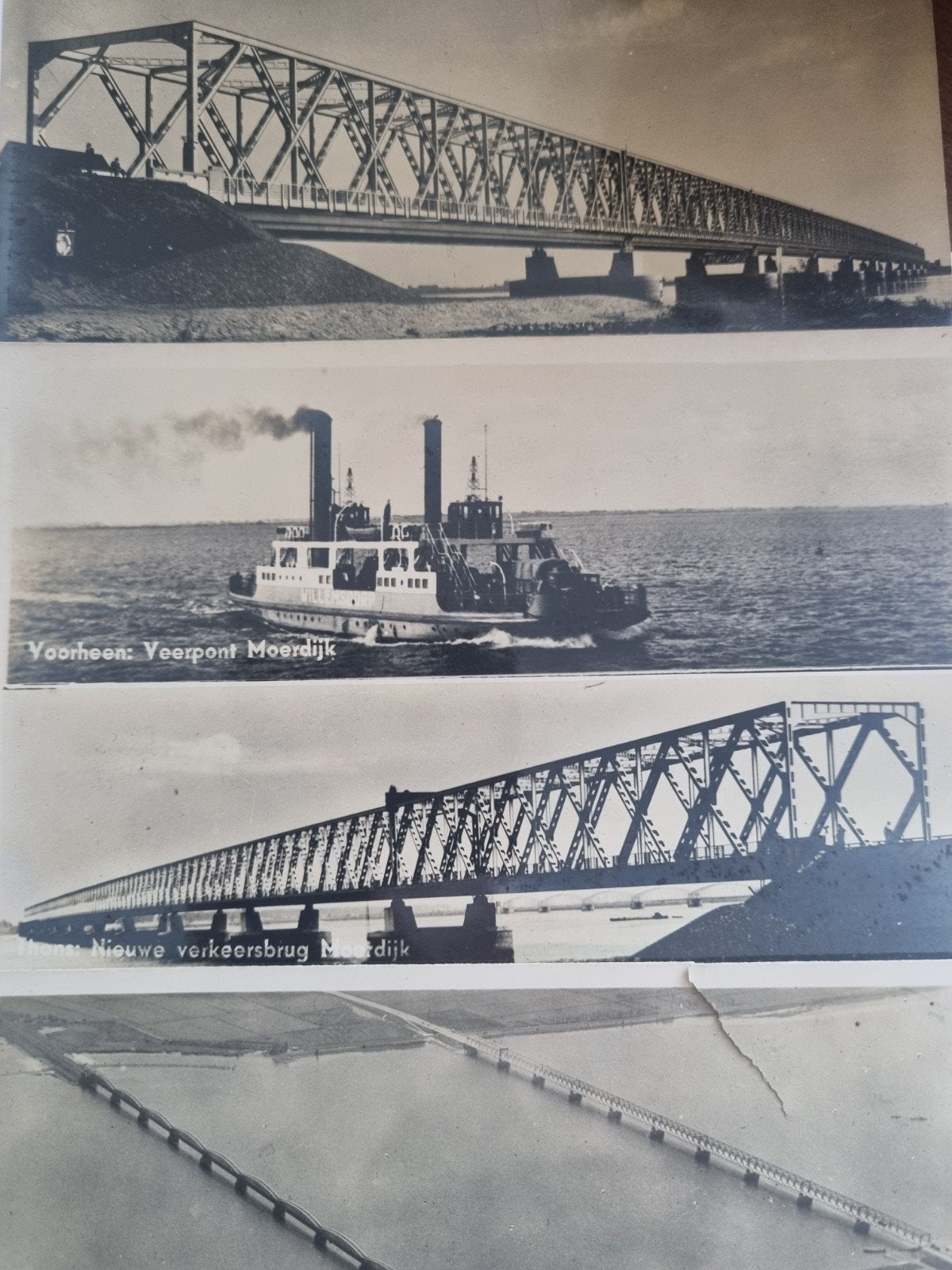 Moerdijk: Veerpont en verkeersbrug, Gebruikt, Foto, Ophalen of Verzenden, Voor 1940