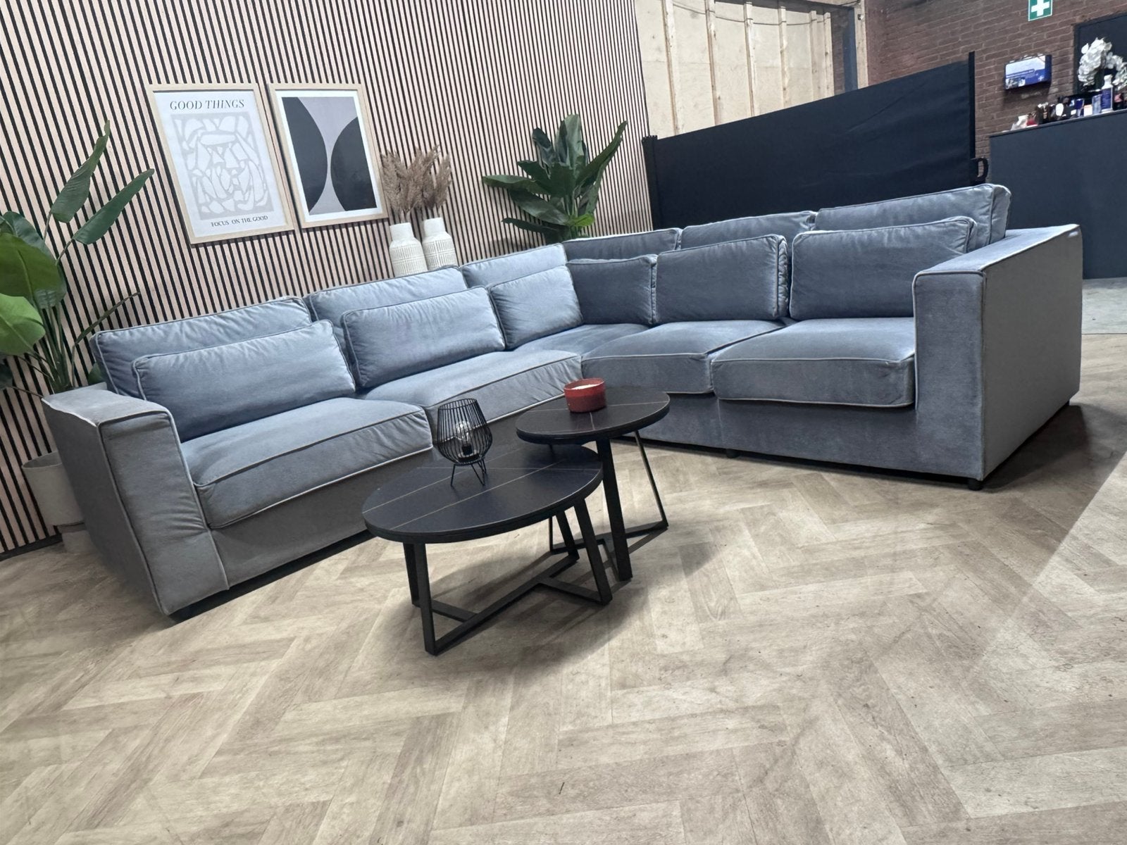ZGAN Luxe Velvet Velours XL Hoekbank - Grijs - 310 x 290