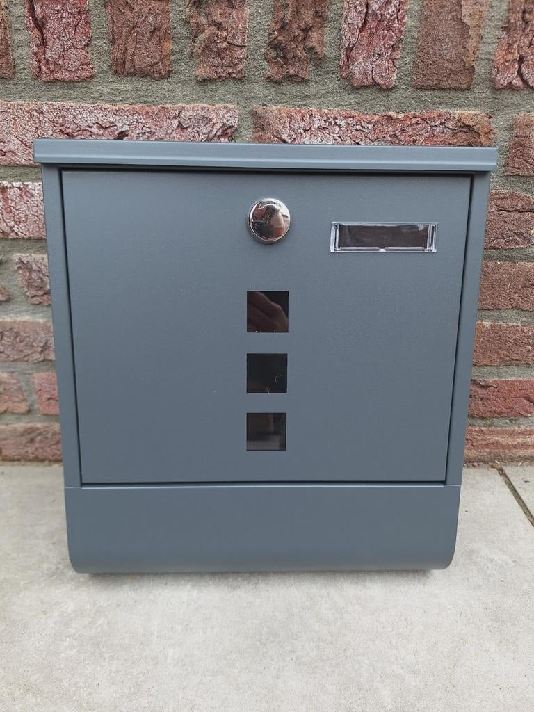 Brievenbus Mailbox Antraciet Wandmontage met slot, Tuin en Terras, Brievenbussen, Ophalen of Verzenden, Nieuw, Rvs, Wandbrievenbus