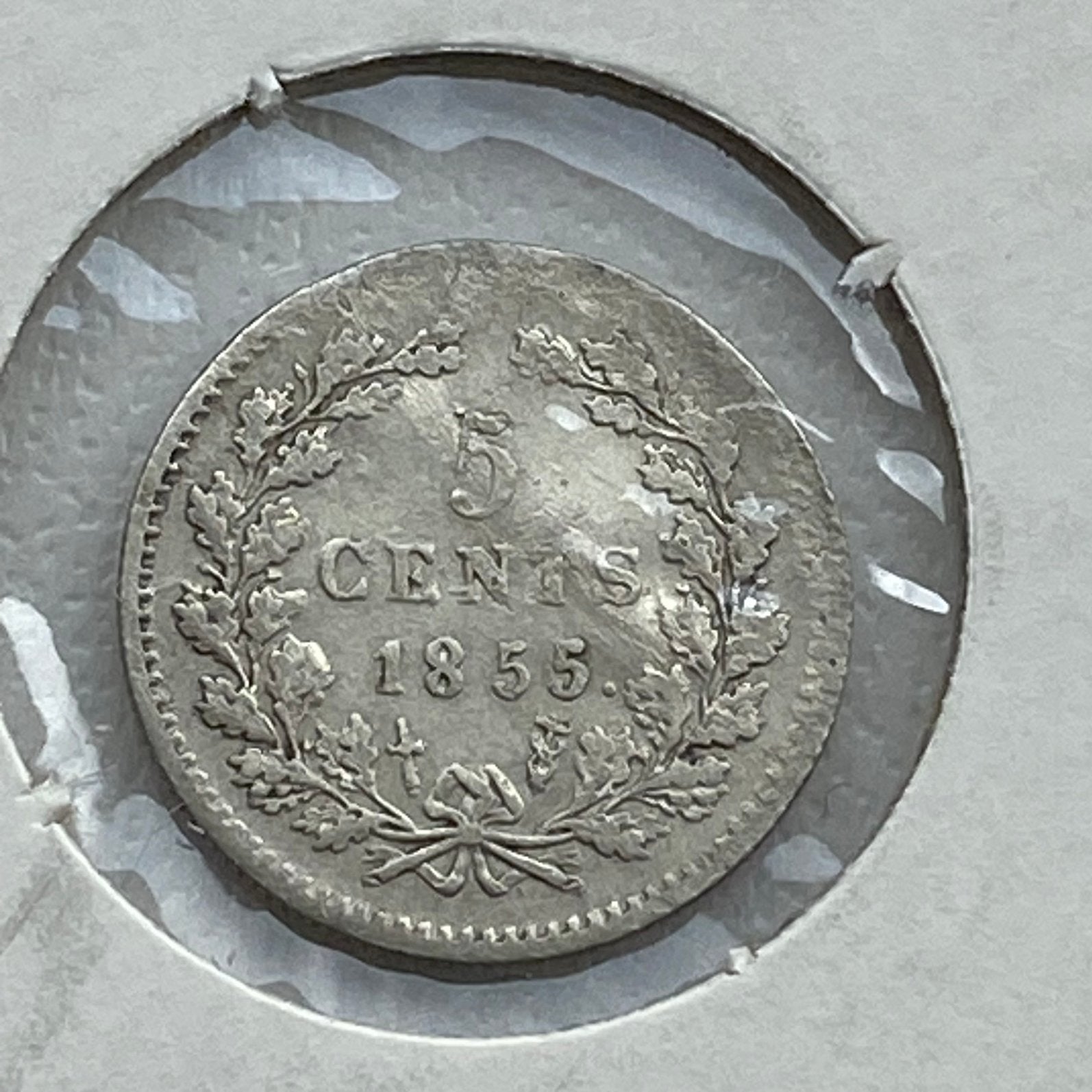 5 Cent Zilver uit 1855 van Willem III, Postzegels en Munten, Munten | Nederland, Koning Willem III, Verzenden, Zilver, Losse munt