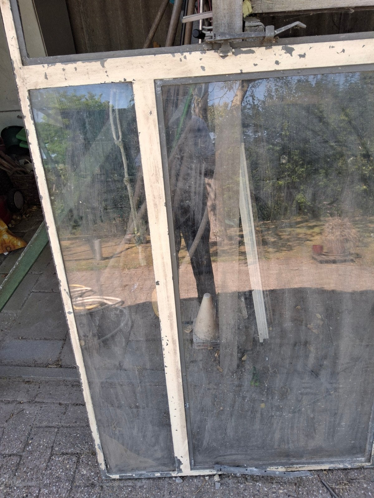 Aangeboden 3 stalen puien met 2 draairamen., Ophalen, Gebruikt