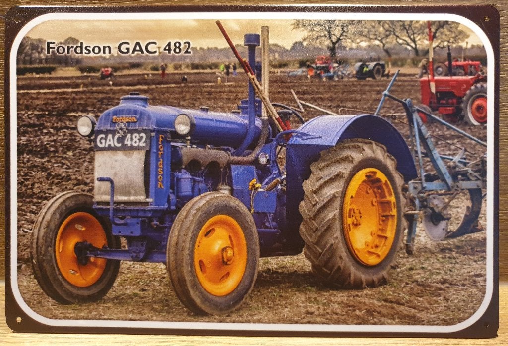Fordson GAC482 Tractor reclamebord van metaal wandbord deco, Verzamelen, Merken en Reclamevoorwerpen, Reclamebord, Info@deconoord.nl