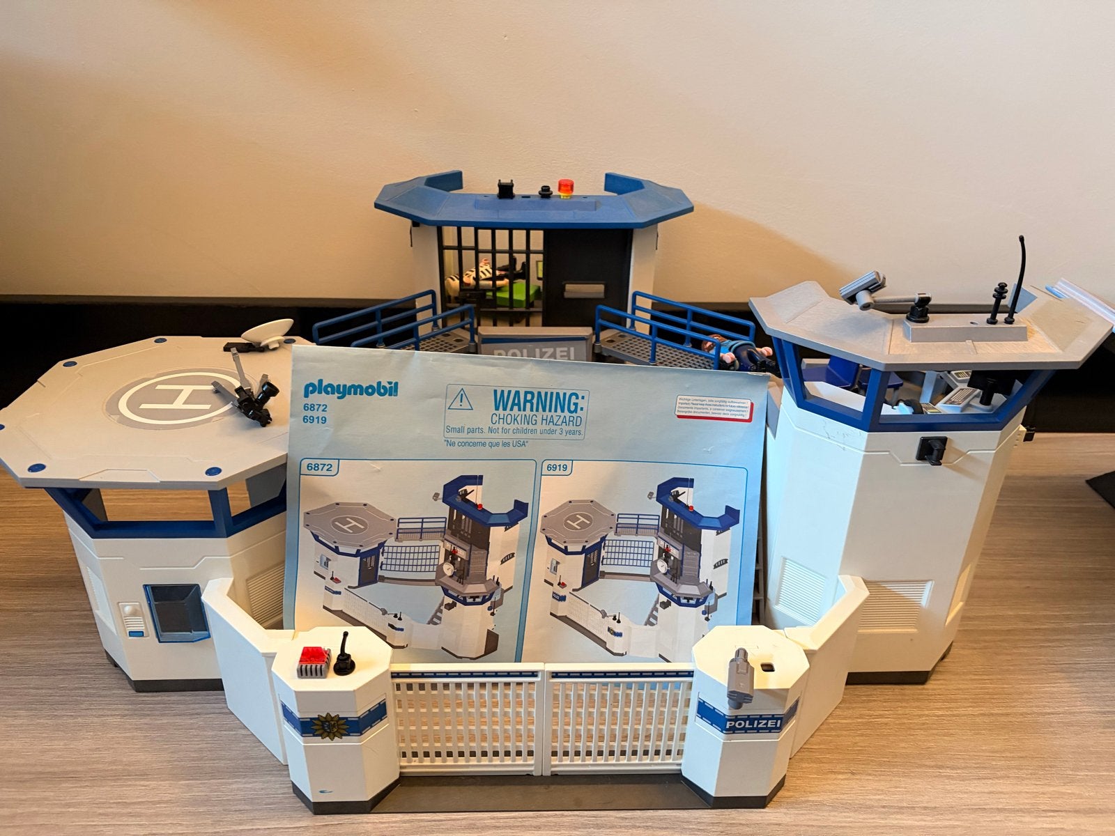 Playmobil Politiebureau 6872/6919 met helikopterplatform, Kinderen en Baby's, Gebruikt, Gebouw, Complete set, Ophalen of Verzenden
