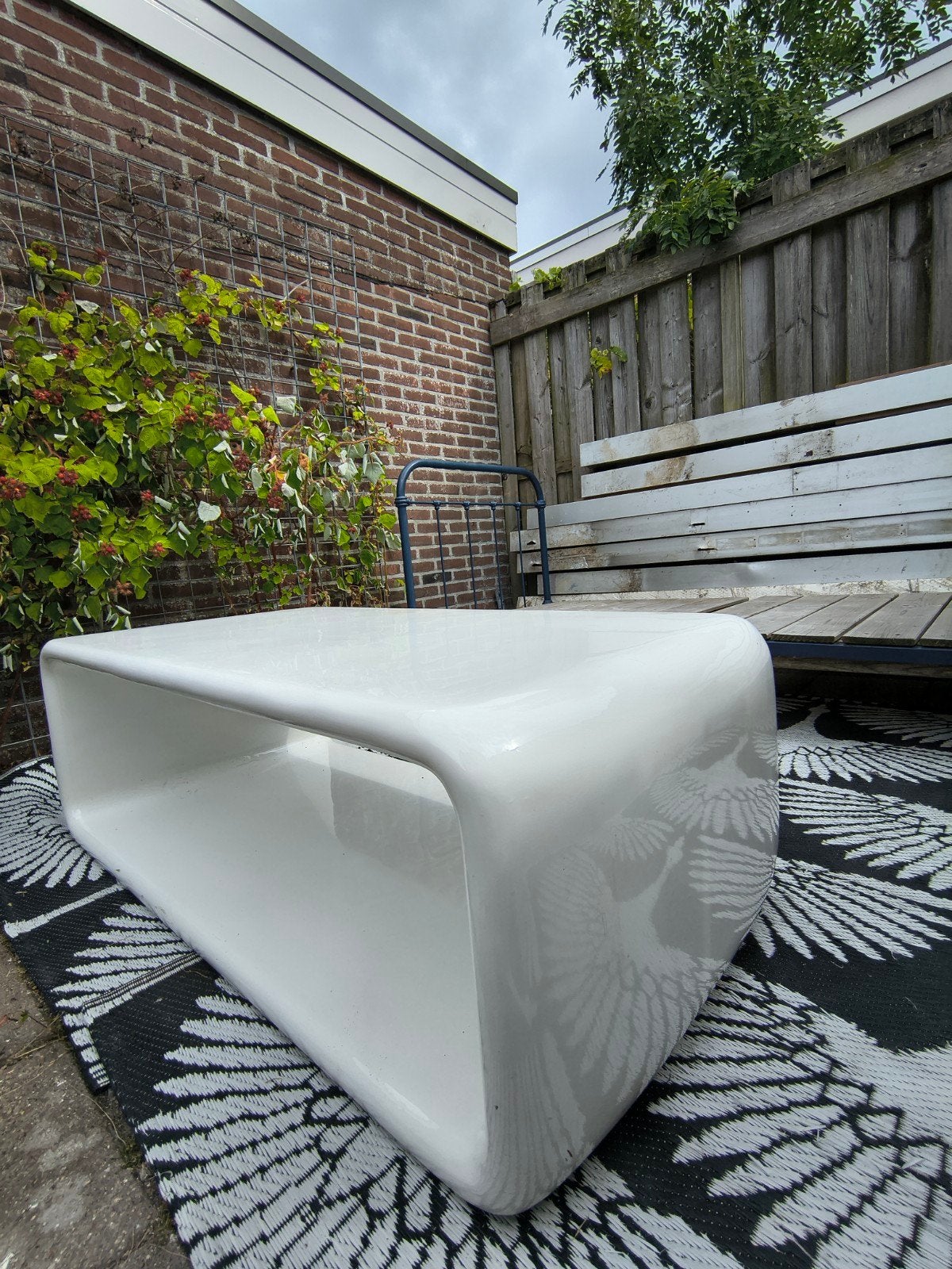 Design tafel binnen/buiten, Huis en Inrichting, Ophalen, Gebruikt, 100 tot 150 cm, 50 tot 100 cm