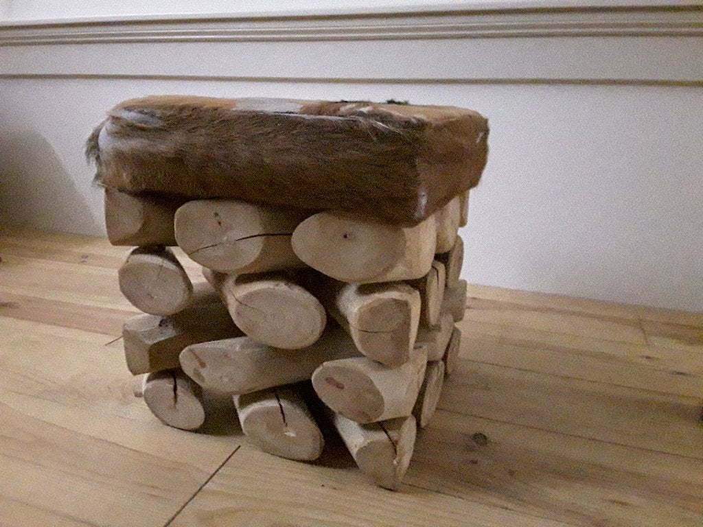 Krukjes met dierenhuid, Ophalen, Gebruikt, Hout